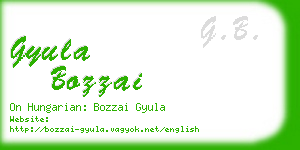 gyula bozzai business card